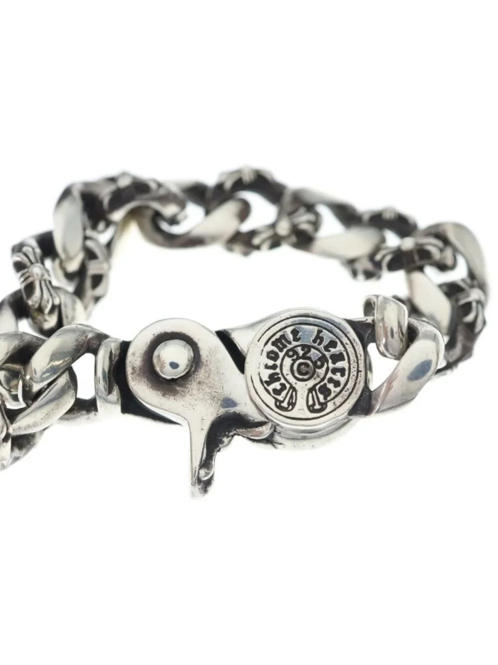 Chrome Hearts Fncy Chn Lnk Fancy Link Clip Vintage Bracelet 13 Links Silver